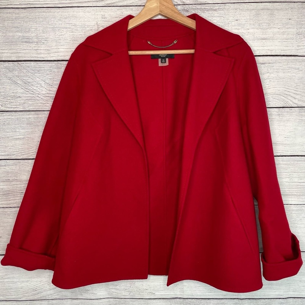 Talbots 100% Wool Red Open Front Jacket 12p * - image 1